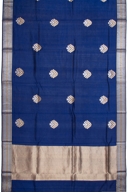 Banarasi Silk Katan Butta Dark Blue Saree