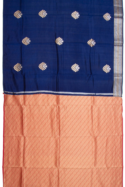 Banarasi Silk Katan Butta Dark Blue Saree