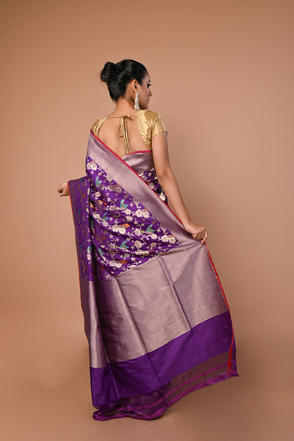 Banarasi Silk Jaal Purple Saree