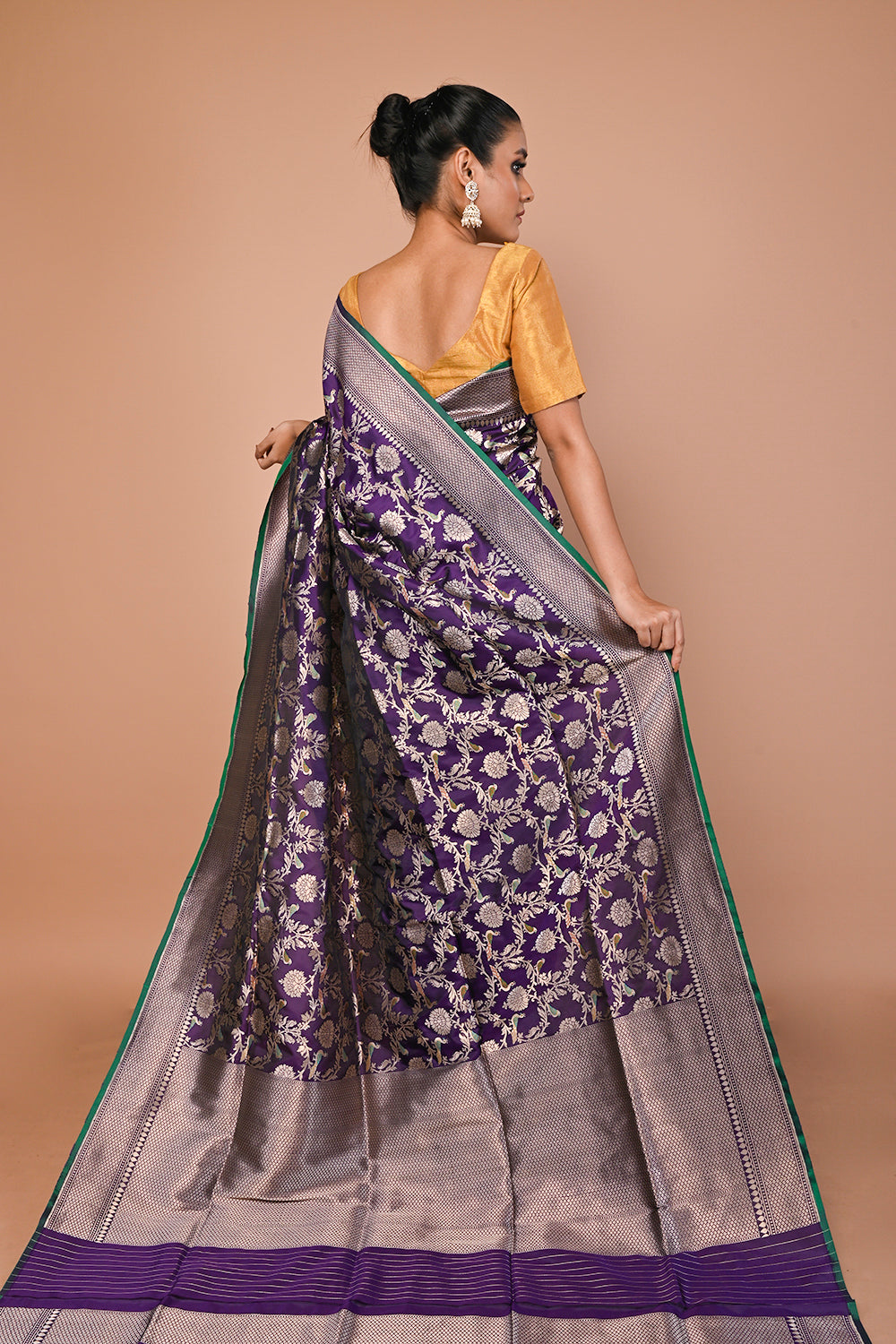 Banarasi Silk Jaal Royal Blue Saree