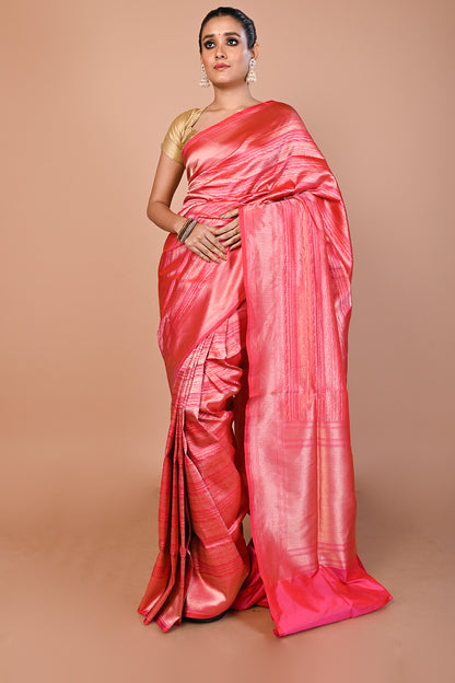 Banarasi Silk Brocade Pink Saree