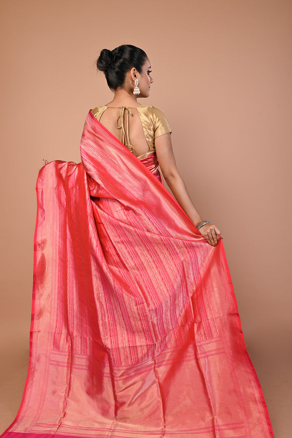 Banarasi Silk Brocade Pink Saree