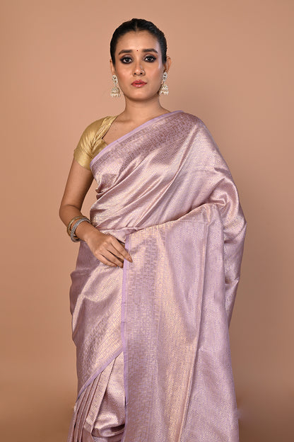 Banarasi Silk Brocade Grey Saree