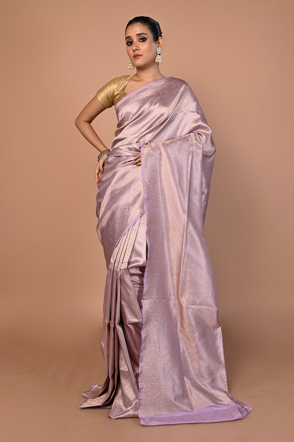 Banarasi Silk Brocade Grey Saree