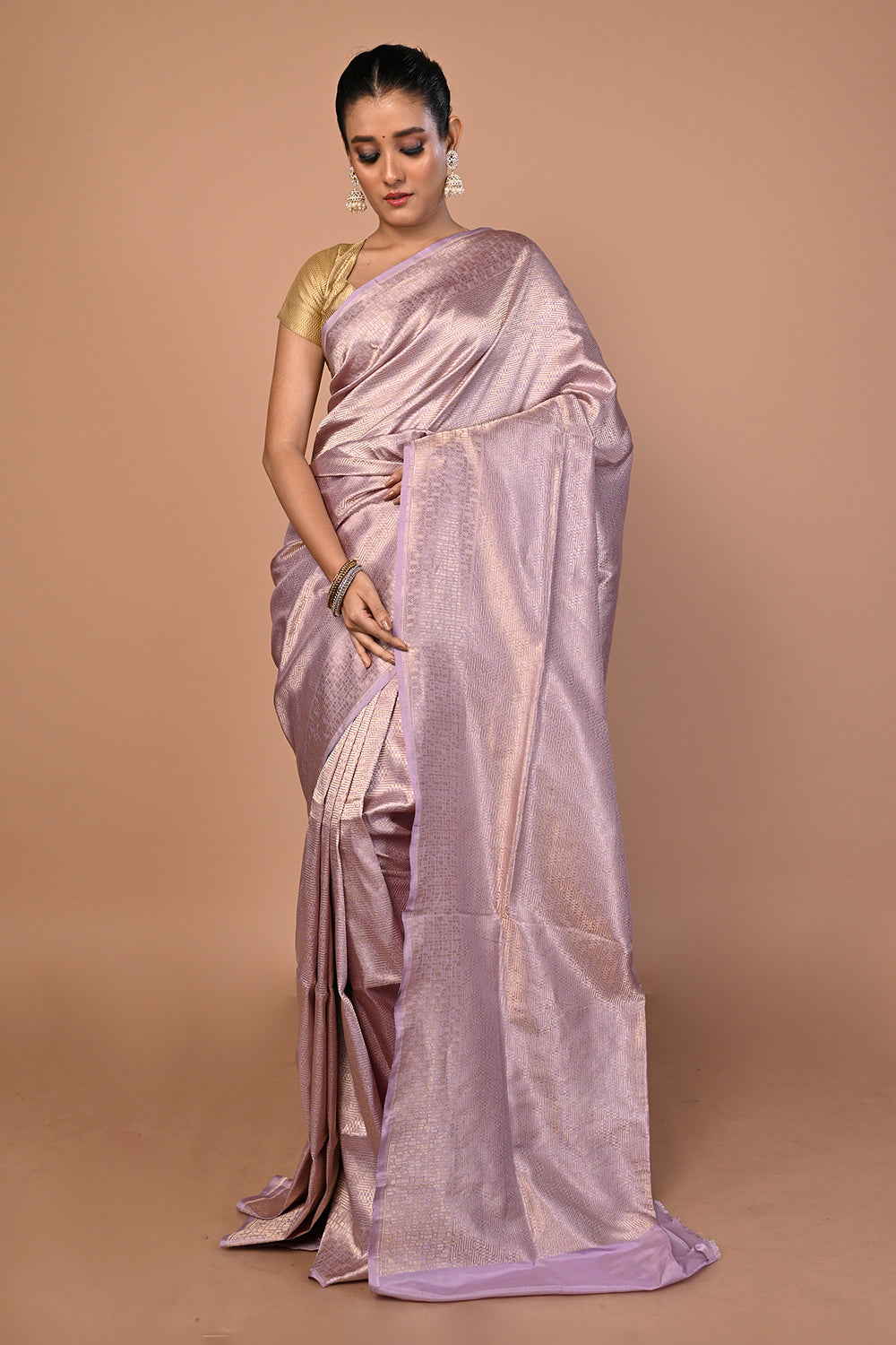 Banarasi Silk Brocade Grey Saree