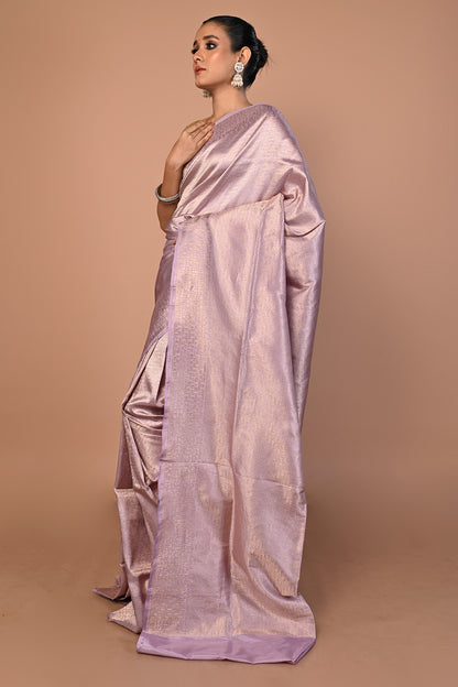 Banarasi Silk Brocade Grey Saree