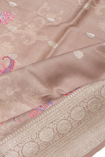 Tussar Printed Cream Saree