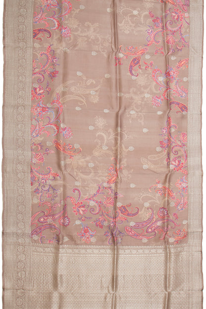 Tussar Printed Cream Saree