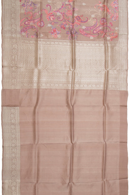 Tussar Printed Cream Saree