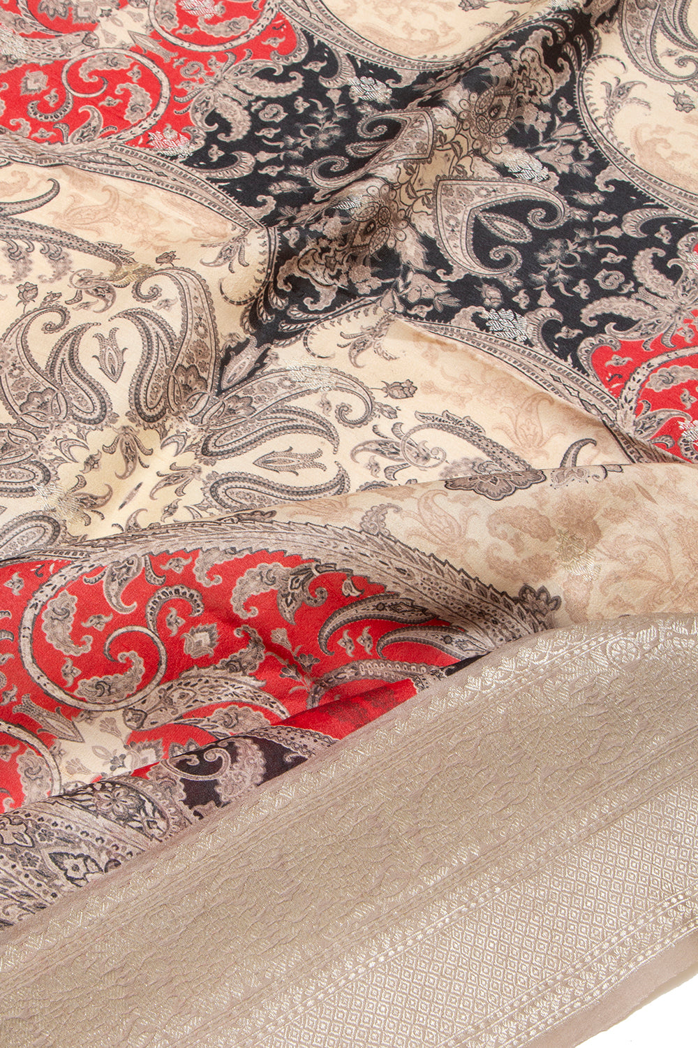 Tussar Printed Beige Saree