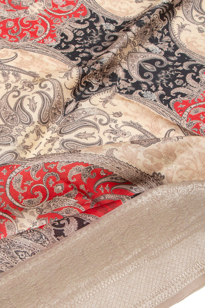 Tussar Printed Beige Saree