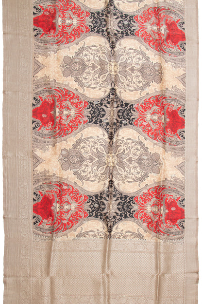Tussar Printed Beige Saree
