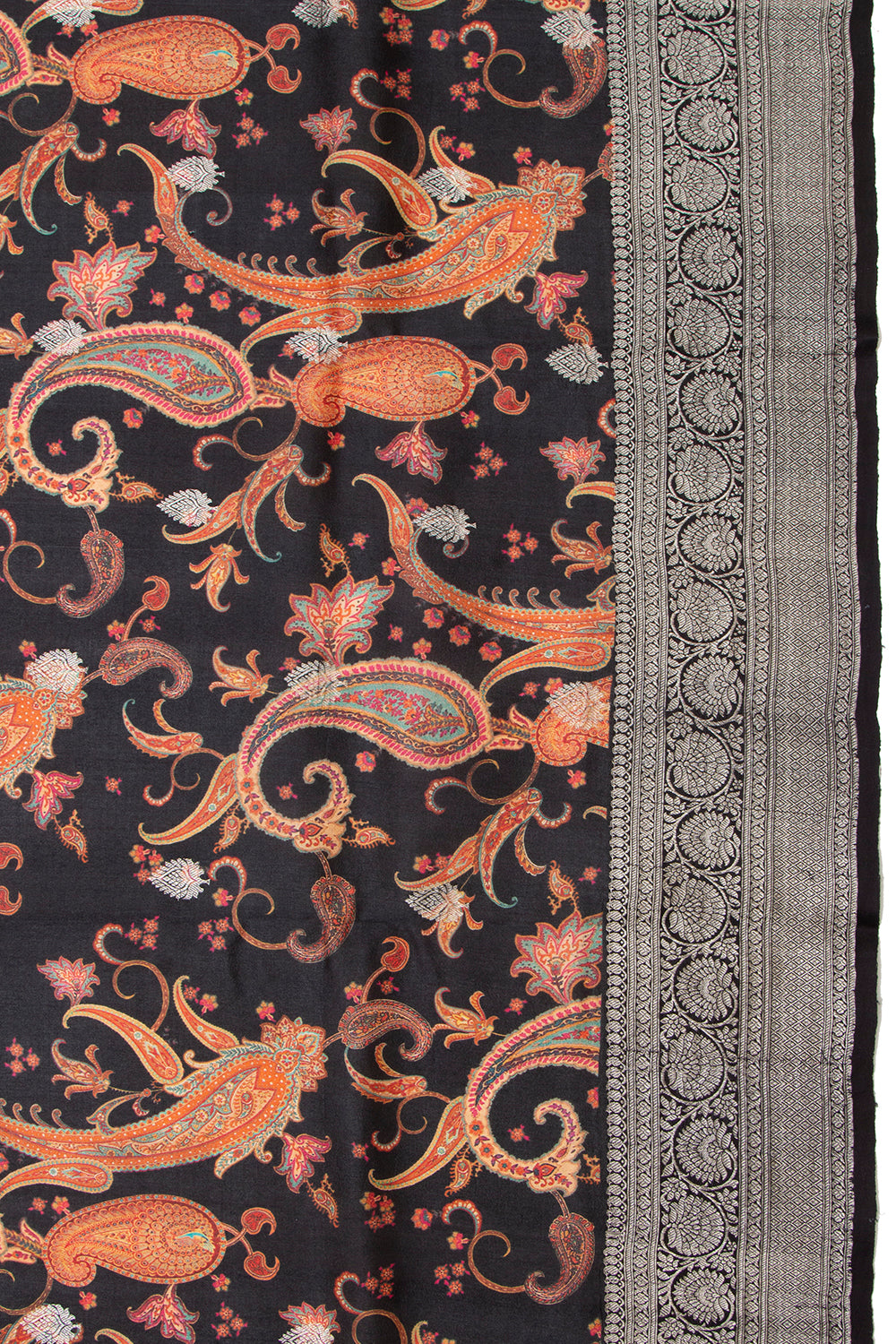 Tussar Printed Black Saree