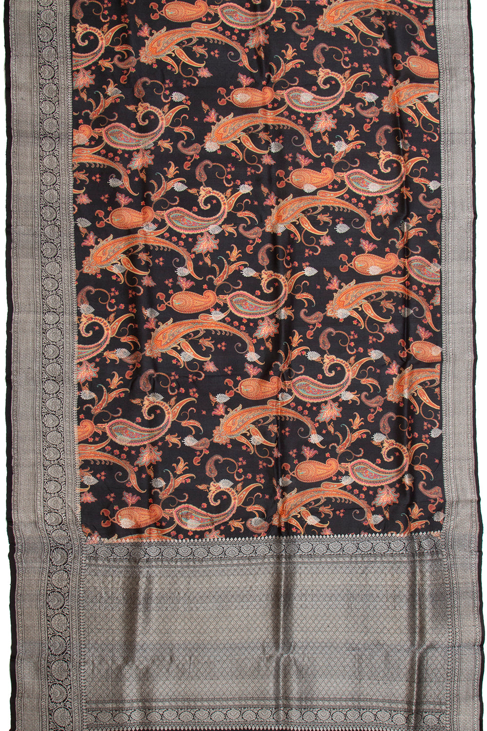 Tussar Printed Black Saree