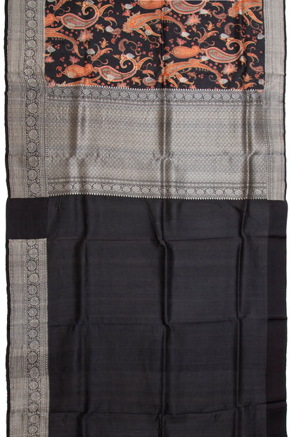 Tussar Printed Black Saree