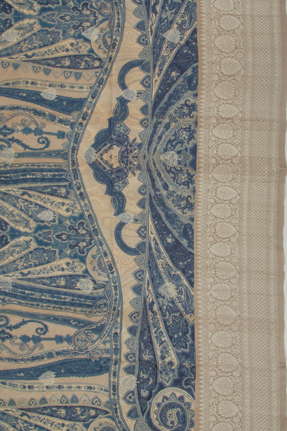 Tussar Printed And Butta Grey Saree