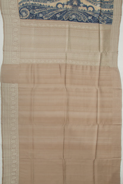 Tussar Printed And Butta Grey Saree