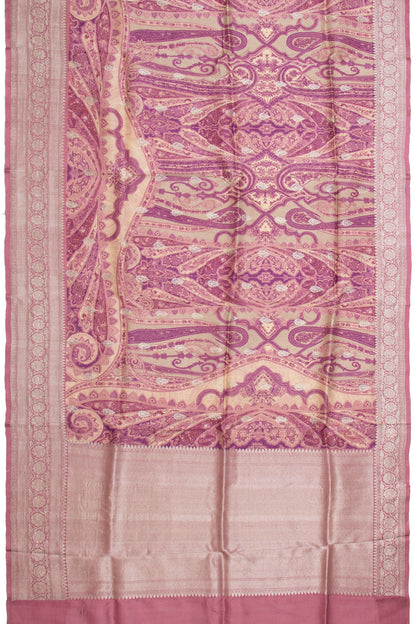 Tussar Printed Cream Saree