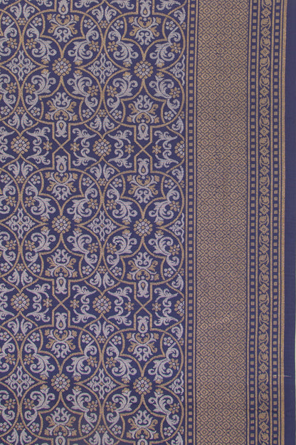 Banarasi Silk Brocade Dark Blue Saree