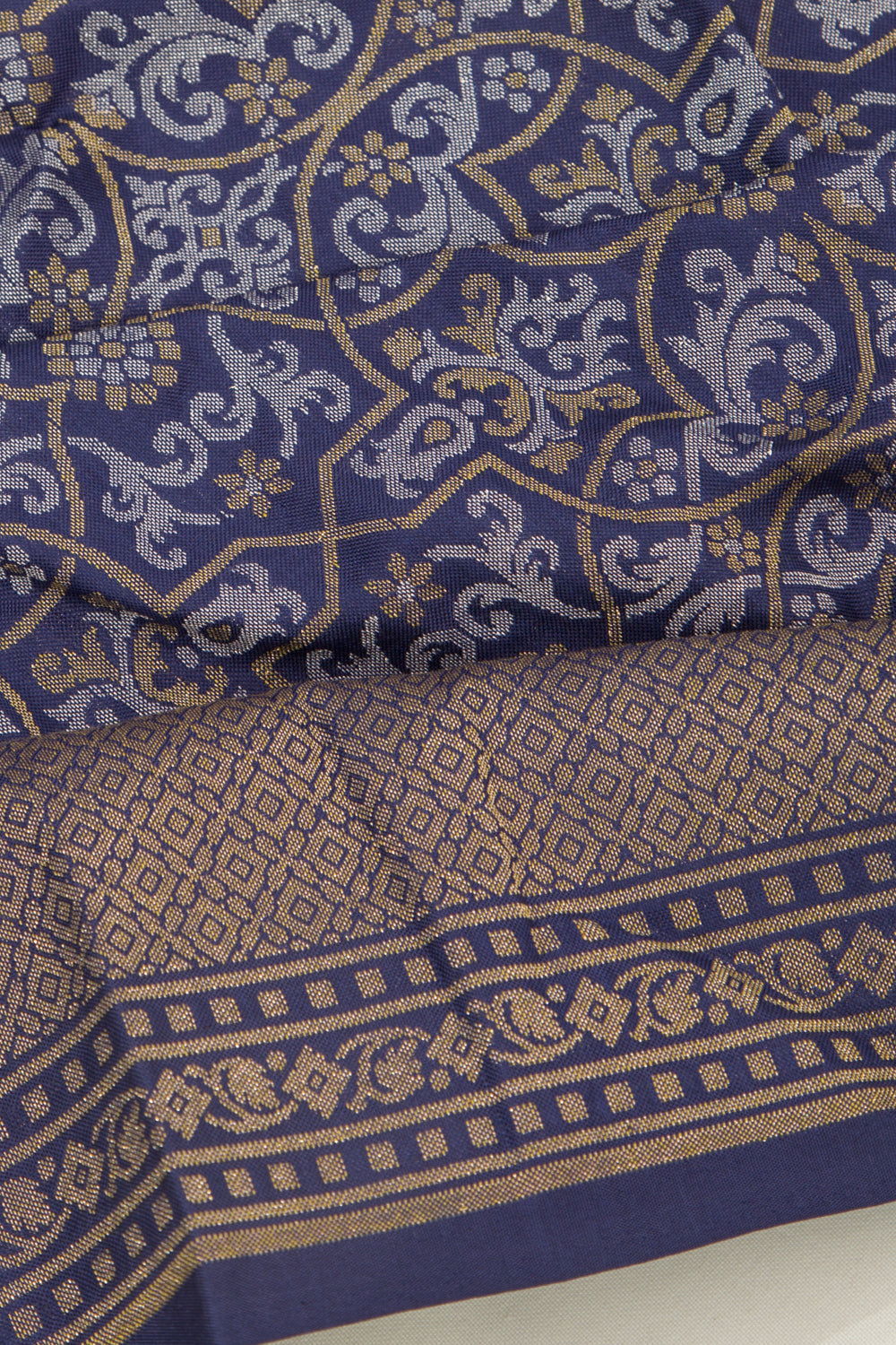 Banarasi Silk Brocade Dark Blue Saree