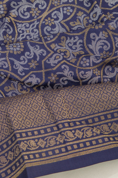 Banarasi Silk Brocade Dark Blue Saree