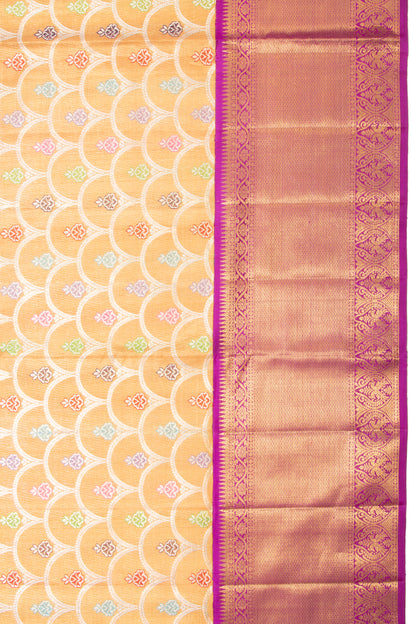 Kanchipuram Silk Tissue Brocade Gold Saree