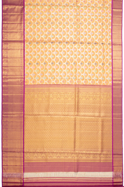 Kanchipuram Silk Tissue Brocade Gold Saree