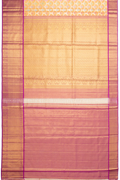 Kanchipuram Silk Tissue Brocade Gold Saree