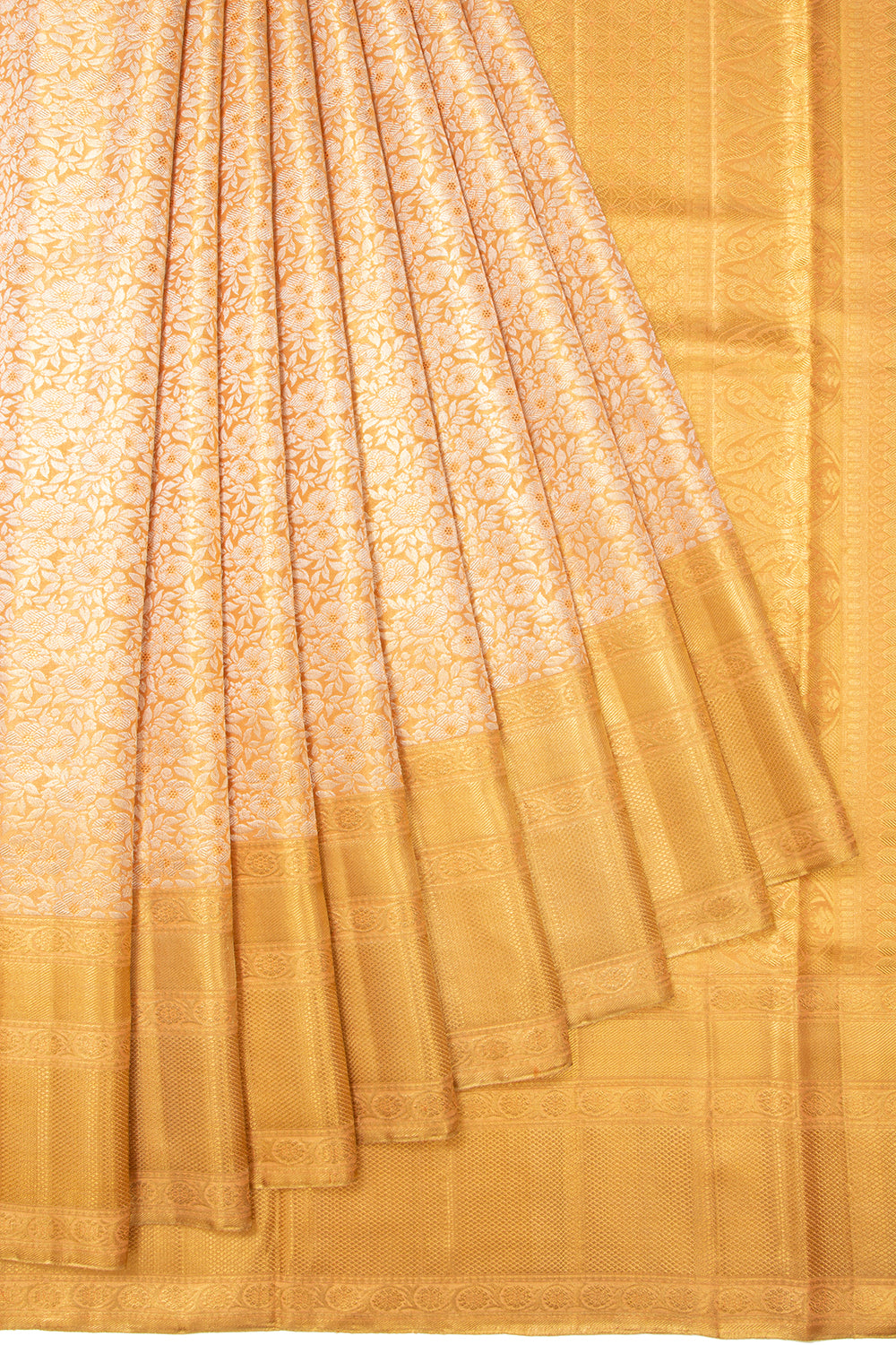 Kanchipuram Silk Tissue Brocade Gold Saree