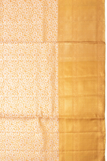 Kanchipuram Silk Tissue Brocade Gold Saree