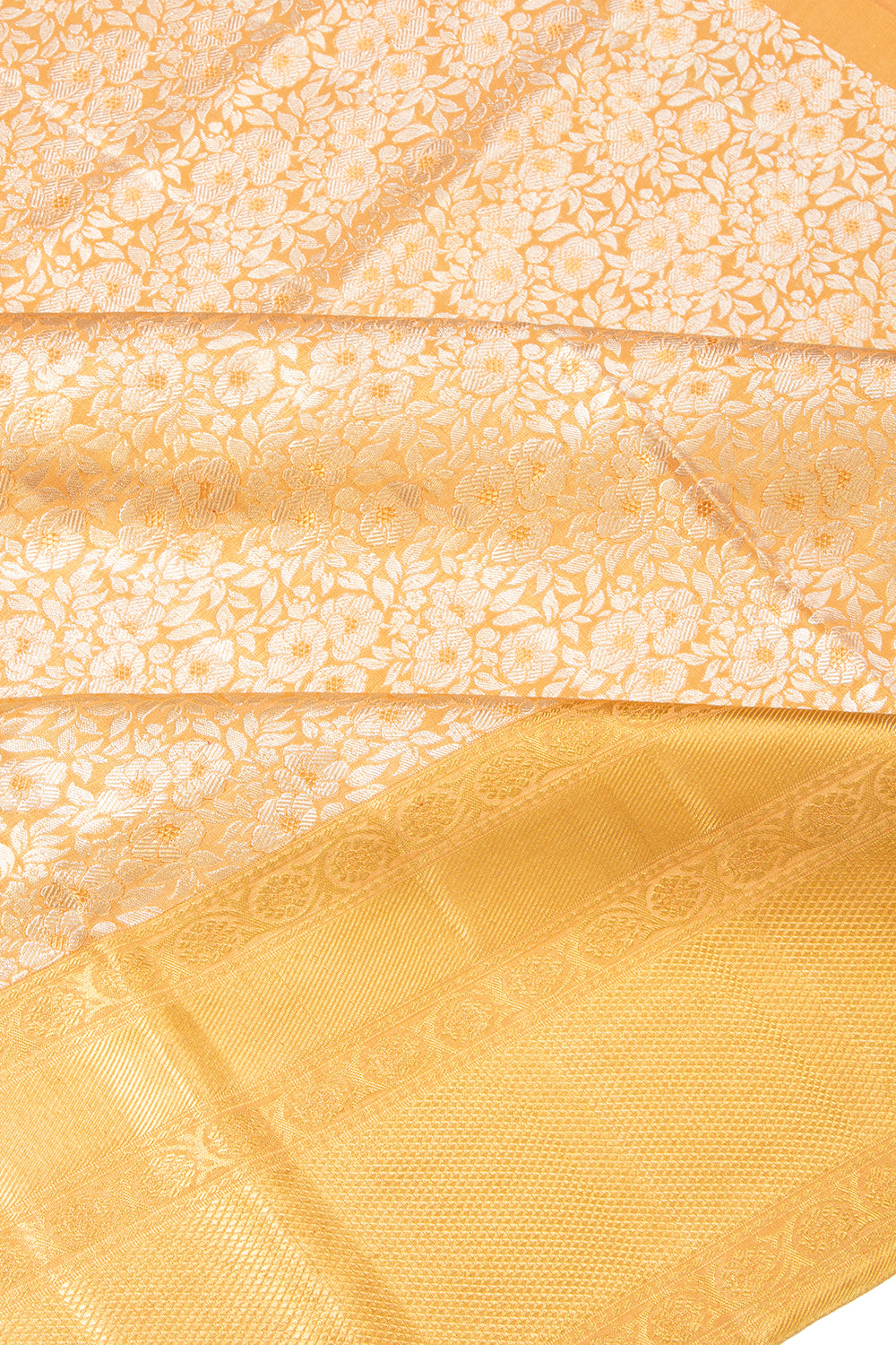 Kanchipuram Silk Tissue Brocade Gold Saree