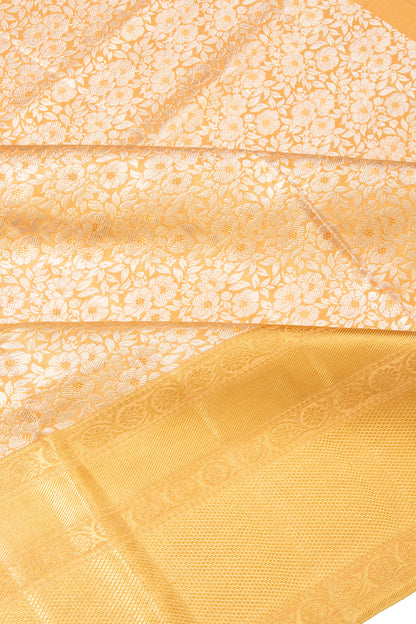 Kanchipuram Silk Tissue Brocade Gold Saree