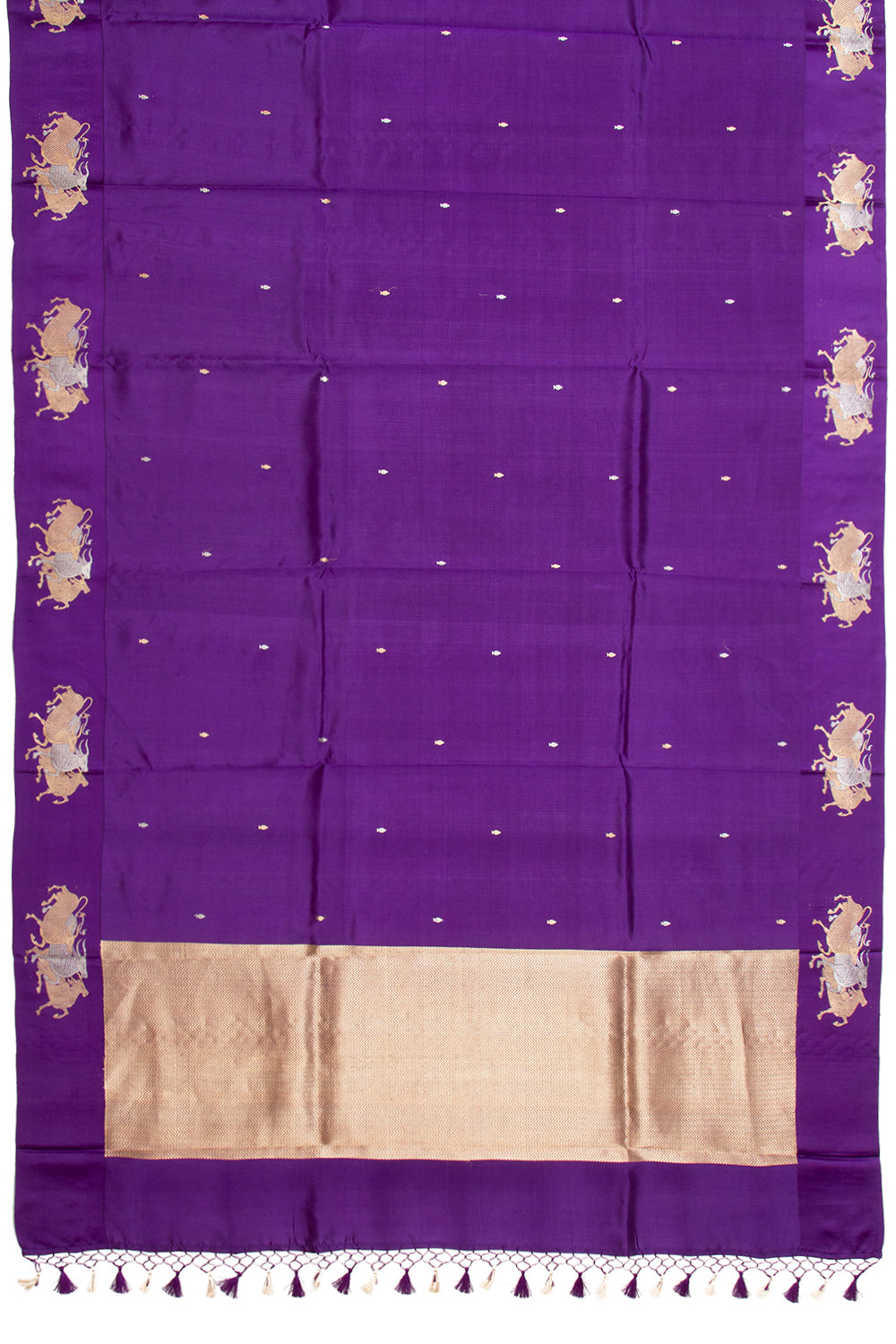 Banarasi Silk Katan Butta Violet Saree