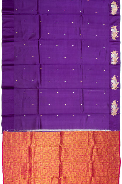 Banarasi Silk Katan Butta Violet Saree