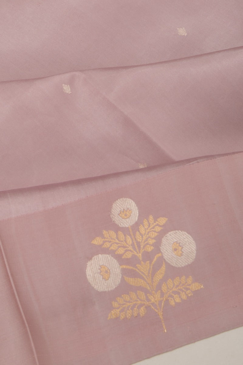 Banarasi Silk Katan Butta Lilac Saree