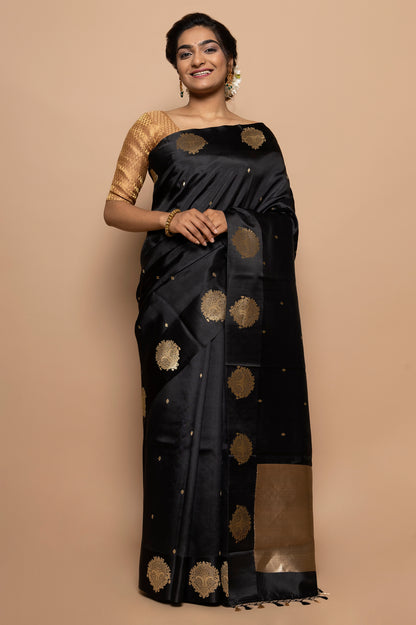 Banarasi Silk Butta Black Saree