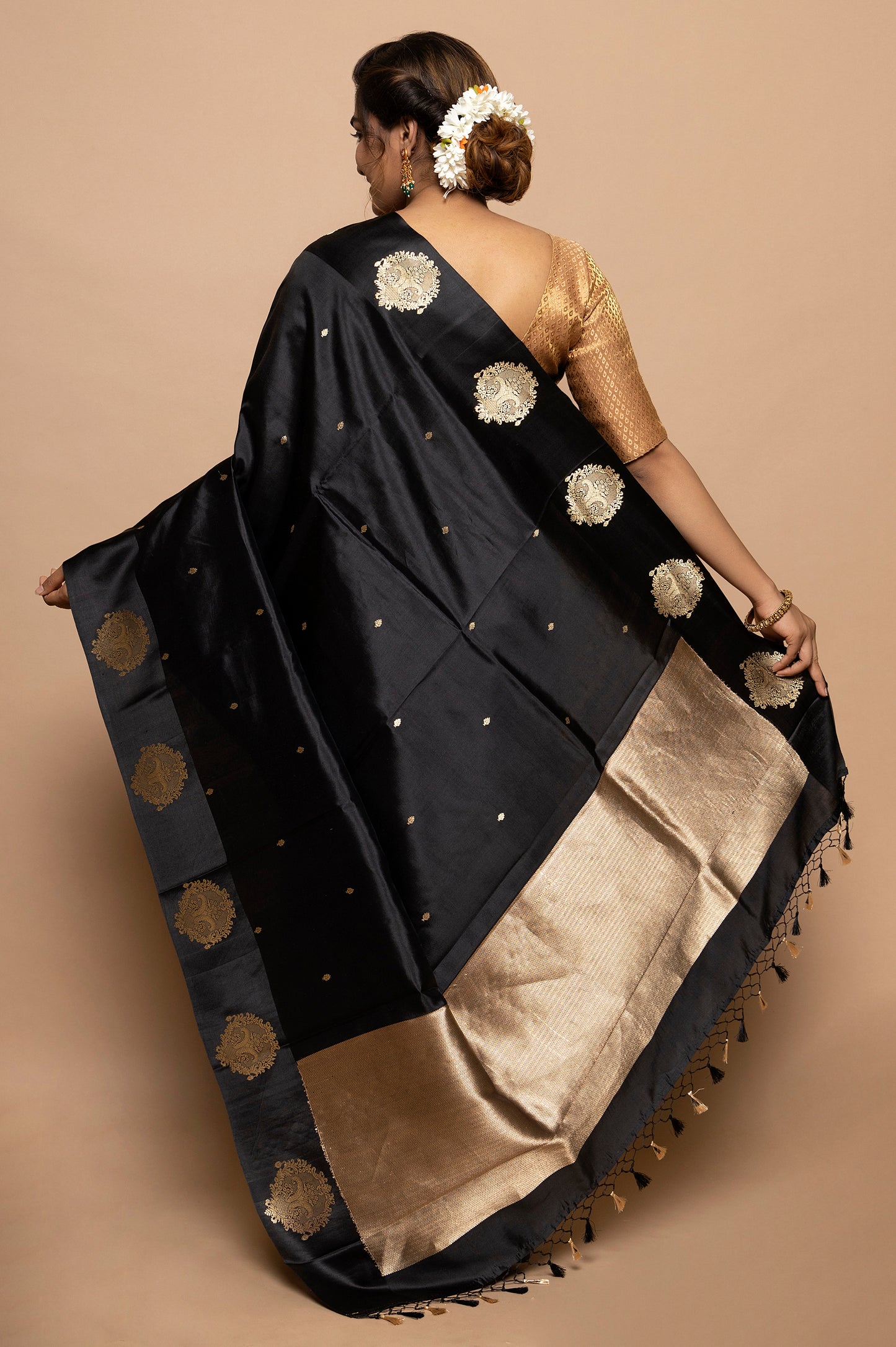 Banarasi Silk Butta Black Saree