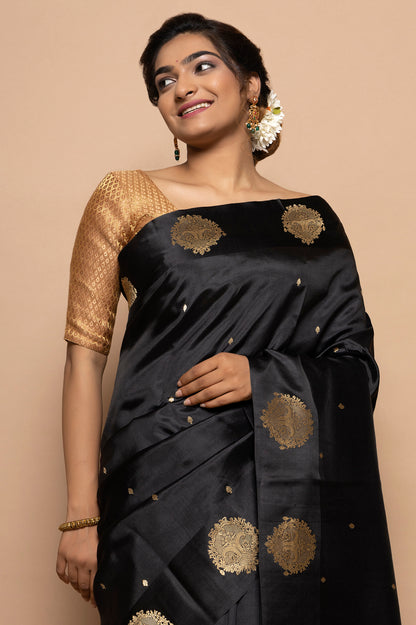 Banarasi Silk Butta Black Saree