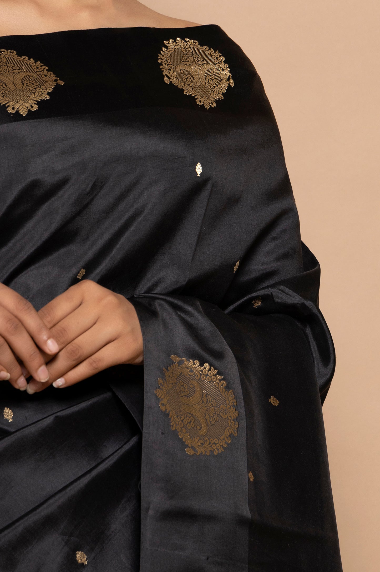 Banarasi Silk Butta Black Saree