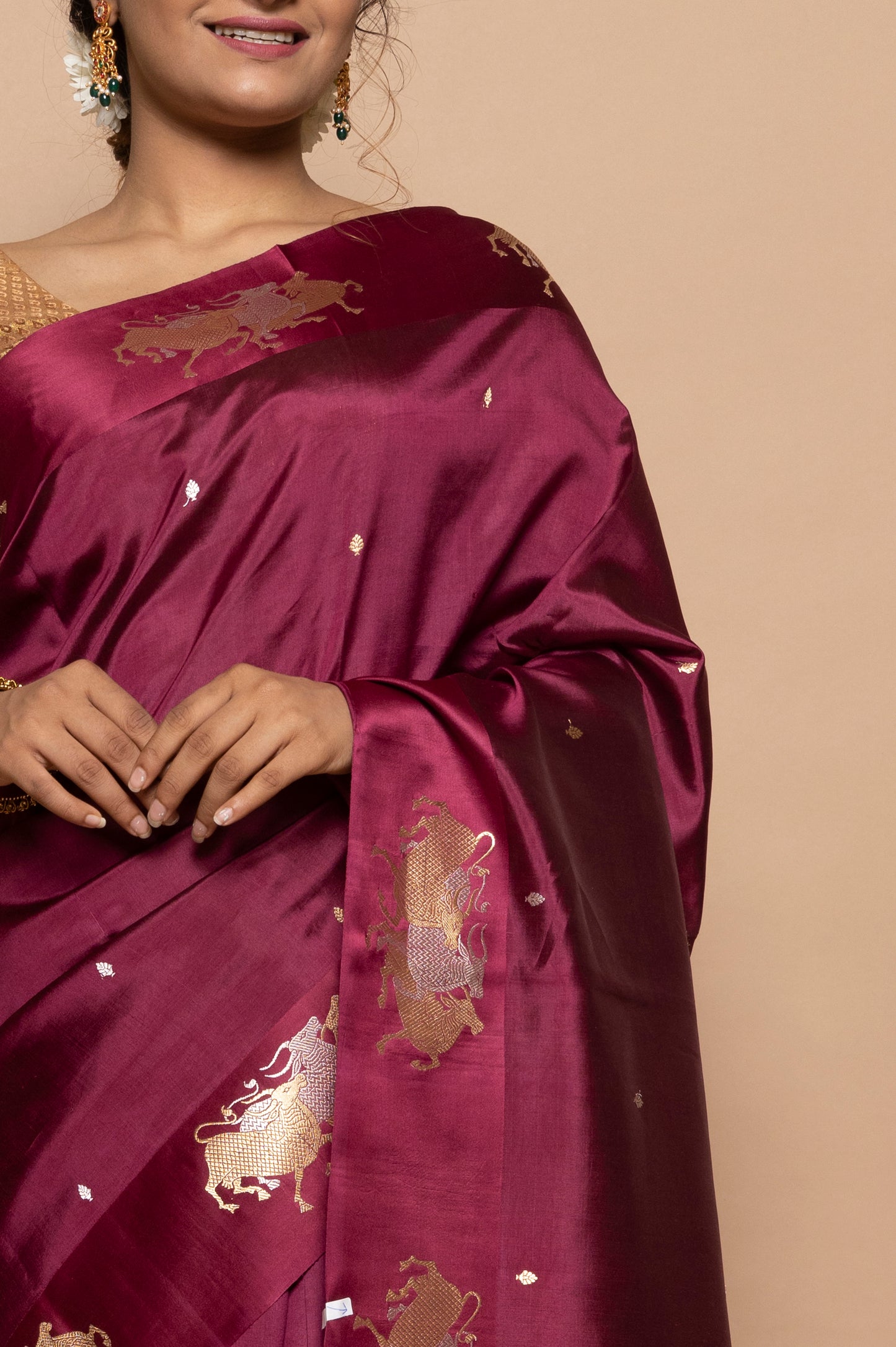 Banarasi Silk Katan Butta Purple Saree