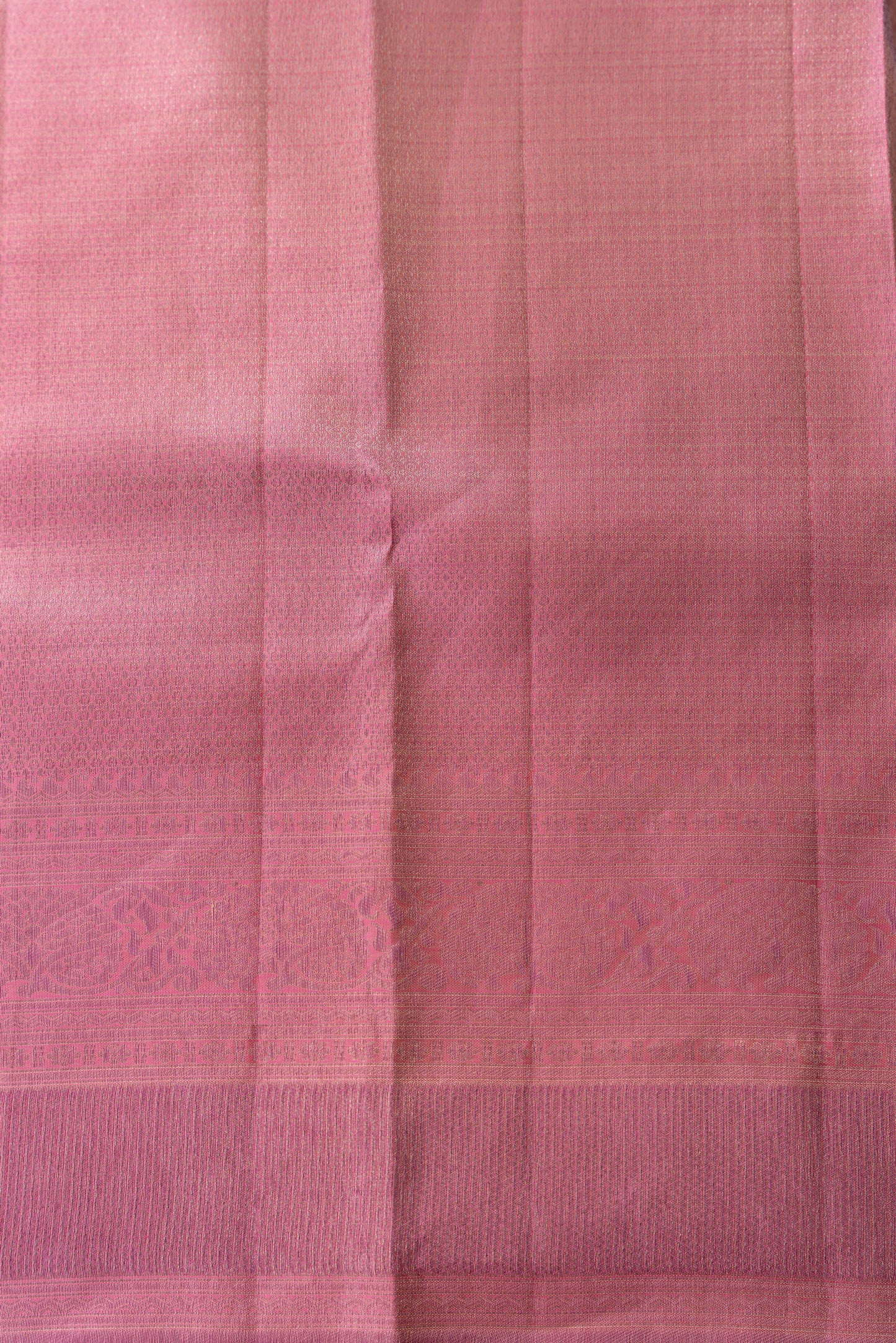 Taranga Kanchi Silk Antique Zari Floral Jaal Pink Saree With Rakhi and Gift Box