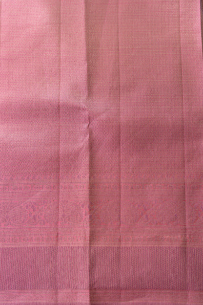 Taranga Kanchi Silk Antique Zari Floral Jaal Pink Saree With Rakhi and Gift Box