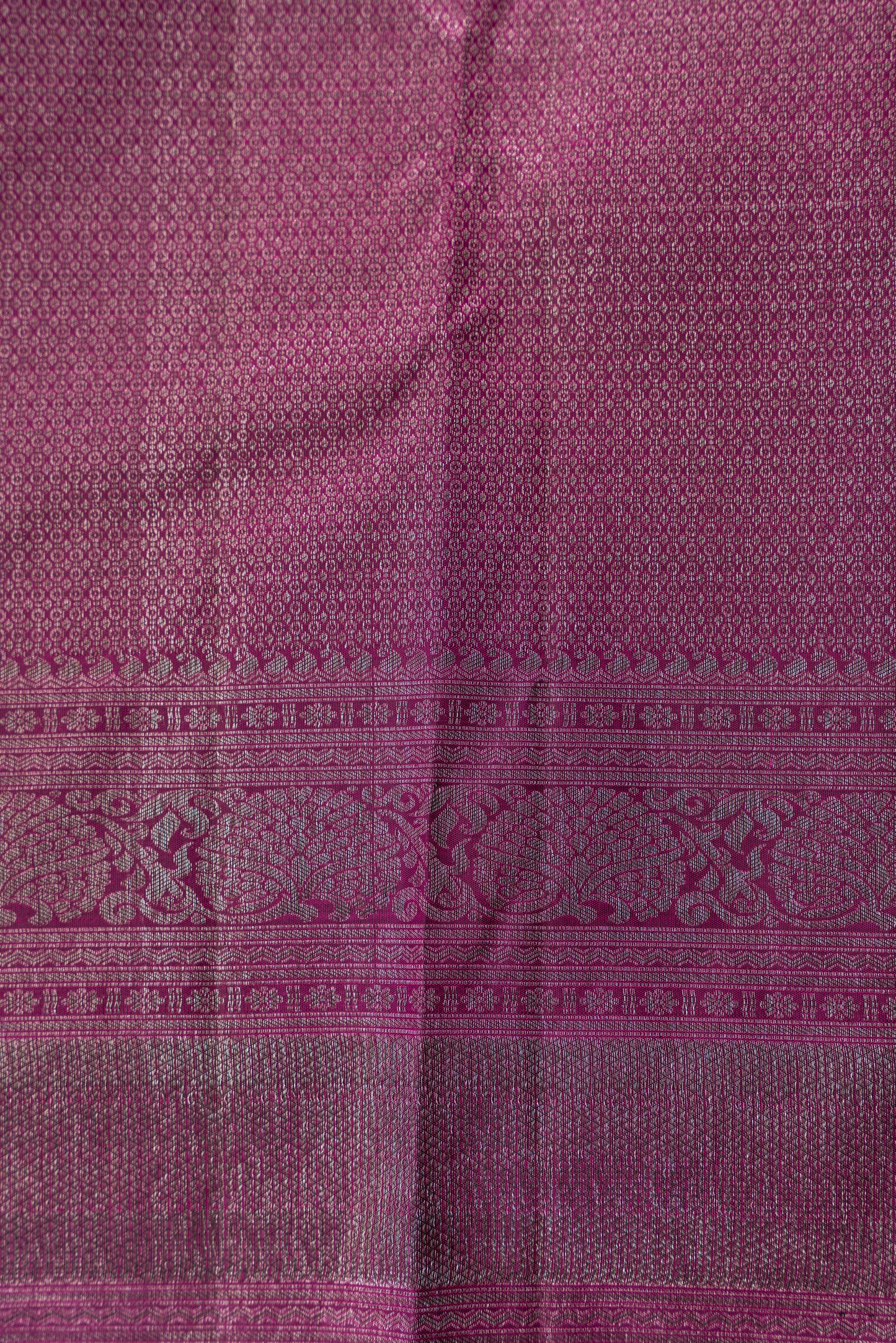 Taranga Kanchi Silk Antique Zari Floral Jaal Purple Saree