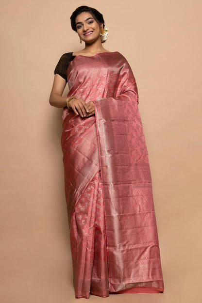 Taranga Kanchi SIlk Jaal Pink Saree