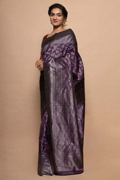 Taranga Kanchi Silk Jaal Purple Saree