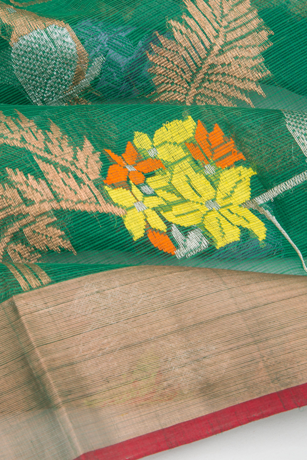 Kota Silk All Over Jamdani Green Saree
