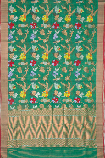 Kota Silk All Over Jamdani Green Saree