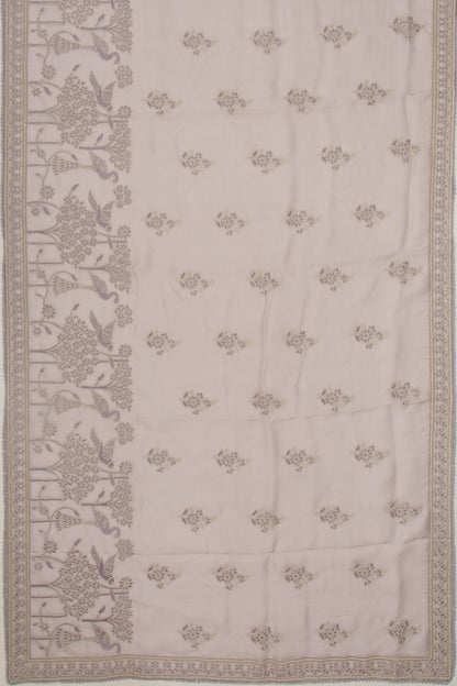 Organza Floral Embroidery Butta Lavender Saree