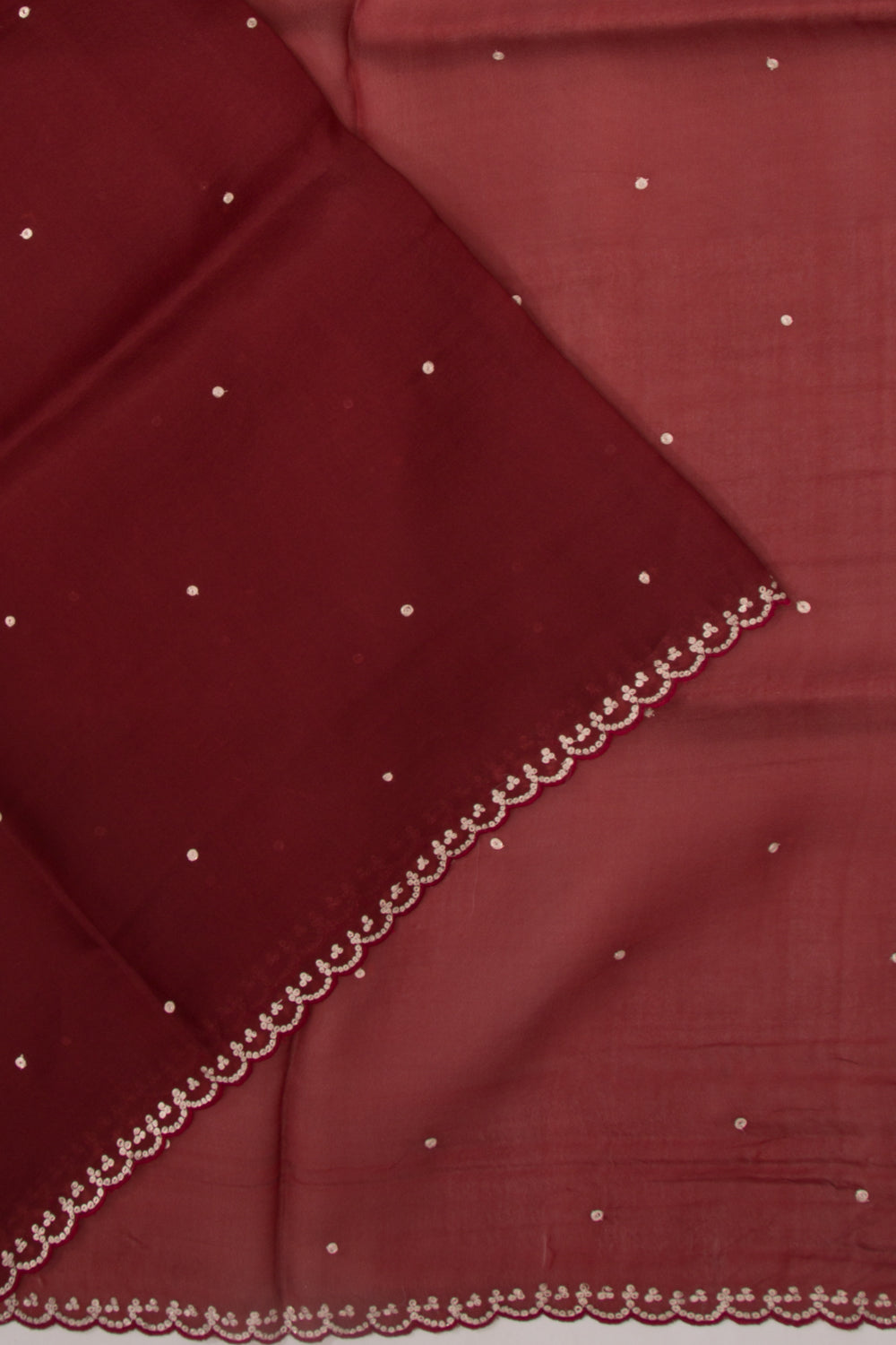 Organza Butta Maroon Saree