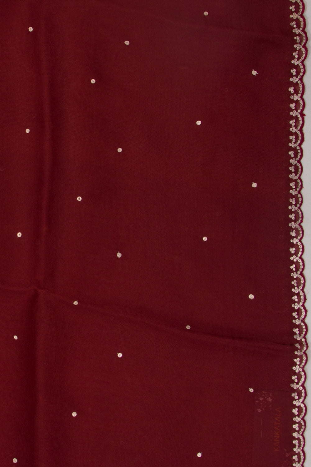 Organza Butta Maroon Saree